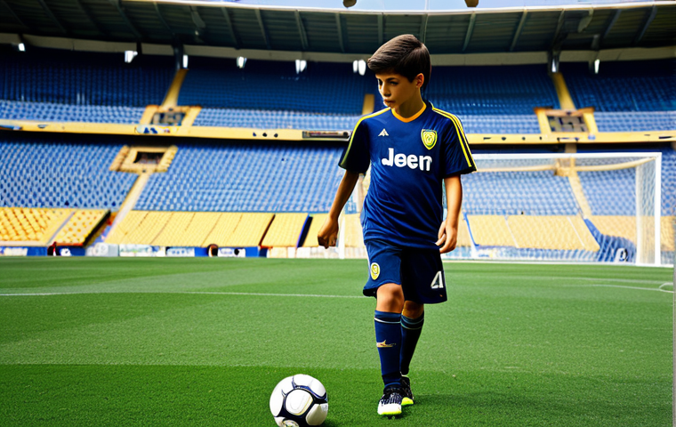 Young Soccer Talent**

"A young, fully clothed soccer player in a Boca Juniors jersey, practicing a kick in La Bombonera stadium during the day, appropriate attire, safe for work, family-friendly, perfect anatomy, correct proportions, well-formed hands, natural pose, professional sports photography, high quality."

**