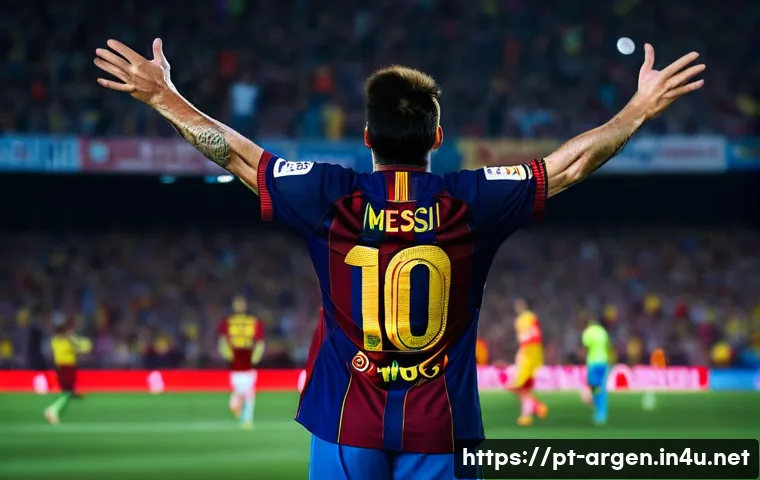 아르헨티나 유명 축구 선수 - **Prompt: The Rise of a Legend: Barcelona's Golden Era**
"A vibrant, dynamic, full-body action s...